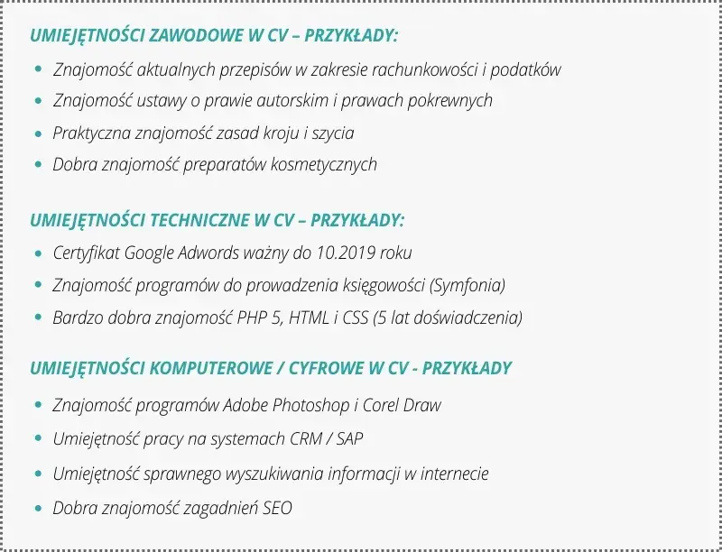 Umiejętności w CV: co wpisać, by zachwycić rekrutera? Poradnik