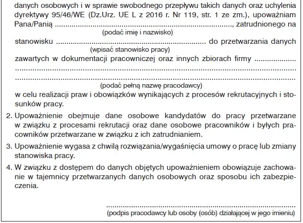przedstawienie dokumentów pracodawcy