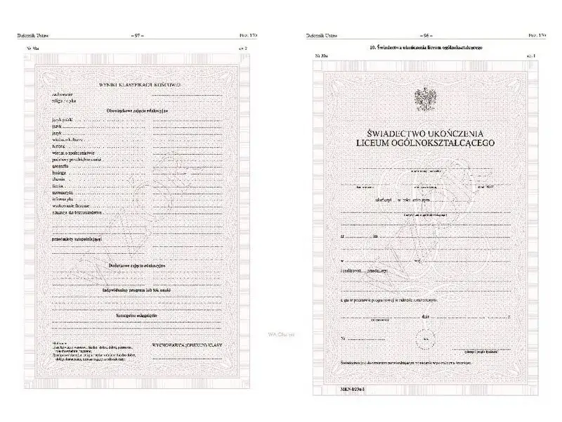 liceum dla dorosłych świadectwo